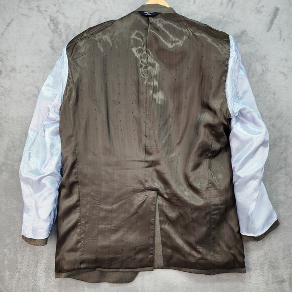 Joseph & Feiss Sport Coat Mens 42R Brown Herringbone Wool 2 Button Blazer Jacket - Picture 7 of 14